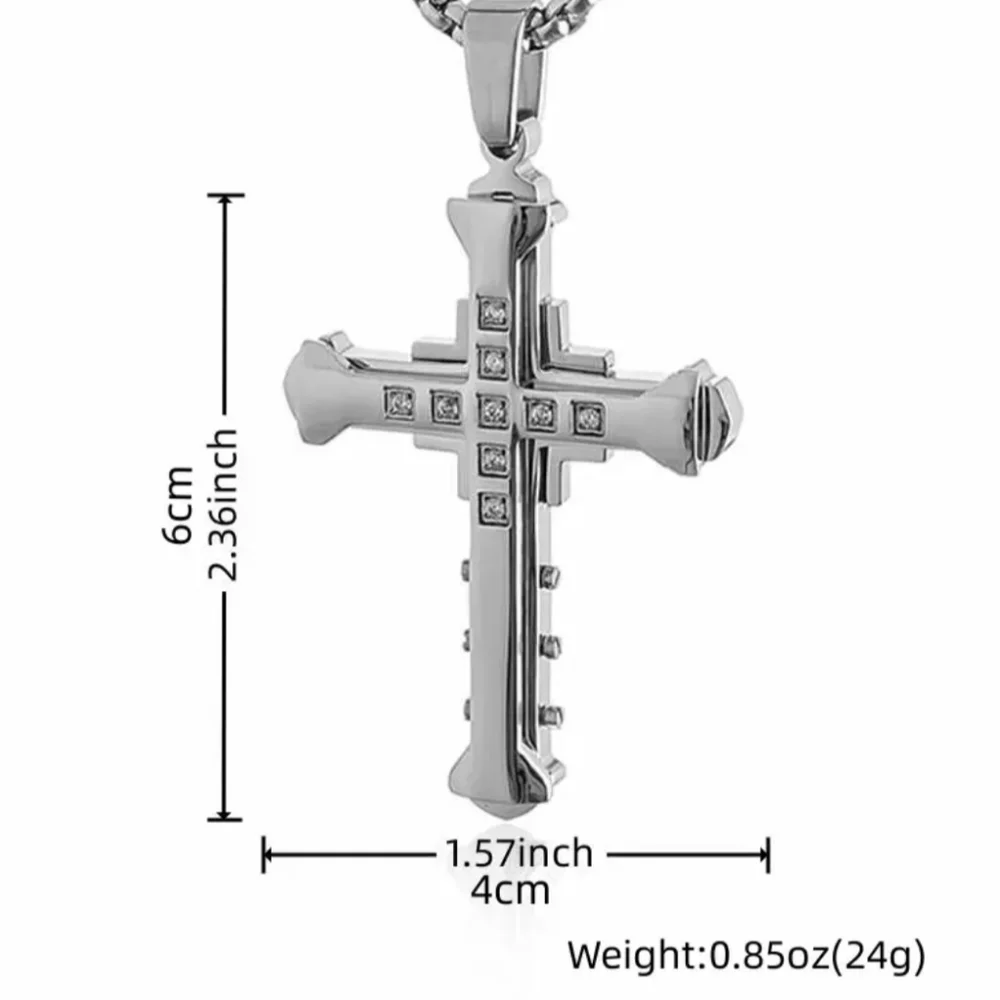 New men's cross pendant necklace
